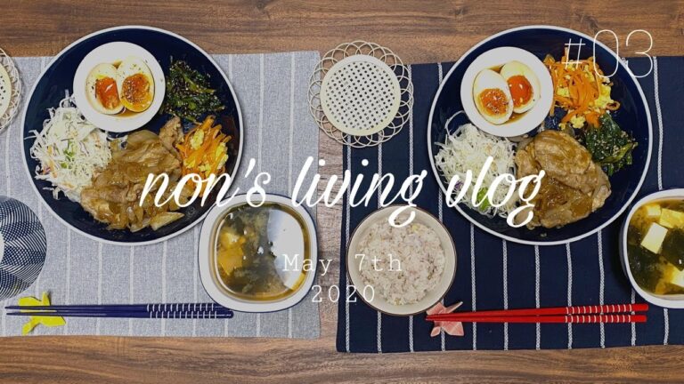 ［vlog］時短で夕食を作りたい日の簡単献立 / 豚の生姜焼き / ワンプレートごはん / 主婦の日常 / のんびりした暮らし【non's living vlog #03】
