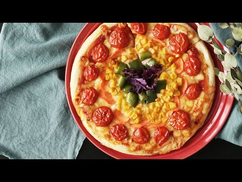 カラフルなレインボーピザ！