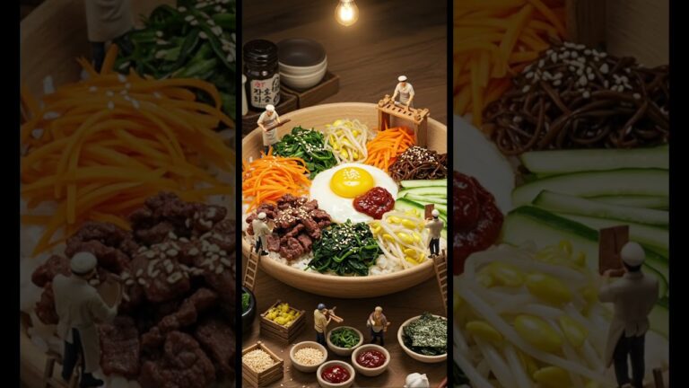 "ミニチュア×韓国料理人"👨‍🍳 Miniature Korean chef🍳 #MiniatureKoreanFood #MiniatureFood #KoreanCuisine