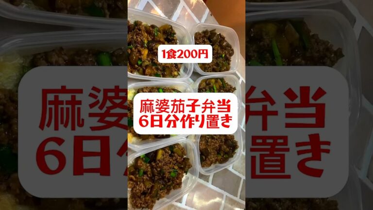 【1食200円】【麻婆茄子弁当】6日分作り置きしてまるごと冷凍　#shorts #作り置き#料理