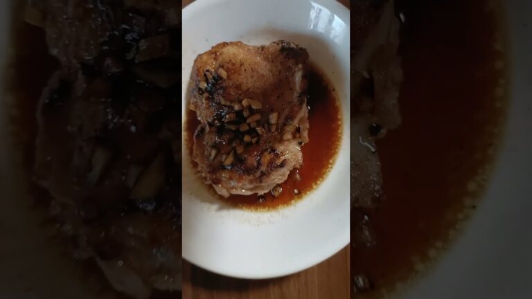 本日の夕飯「パリパリチキンステーキwith刻みにんにく醤油ソース」2025.6/10.20:04