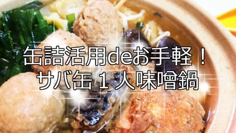 缶詰活用deお手軽！サバ缶１人味噌鍋