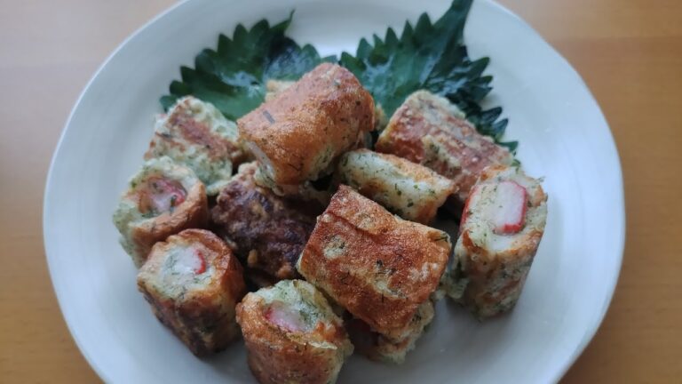ちくわとカニカマの磯辺焼きの作り方