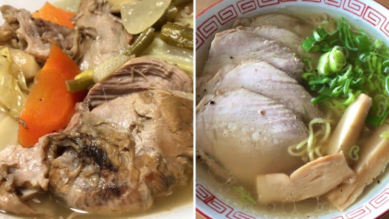 豚すね肉のシチューと途中で作ったラーメン Stewed Pork Shank and Ramen with the Broth