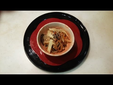 しらたきとタケノコのきんぴら [Kinpira with shirataki and bamboo shoot]