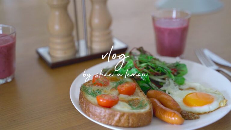 休日の朝ごはんとおやつ作り/さつまいもプリンケーキ/丁寧な暮らしに憧れる/二人暮らし/料理vlog