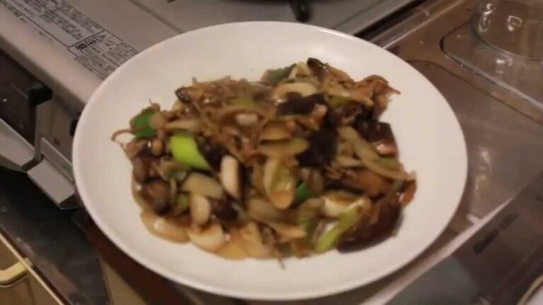 椎茸とネギの炒めもの