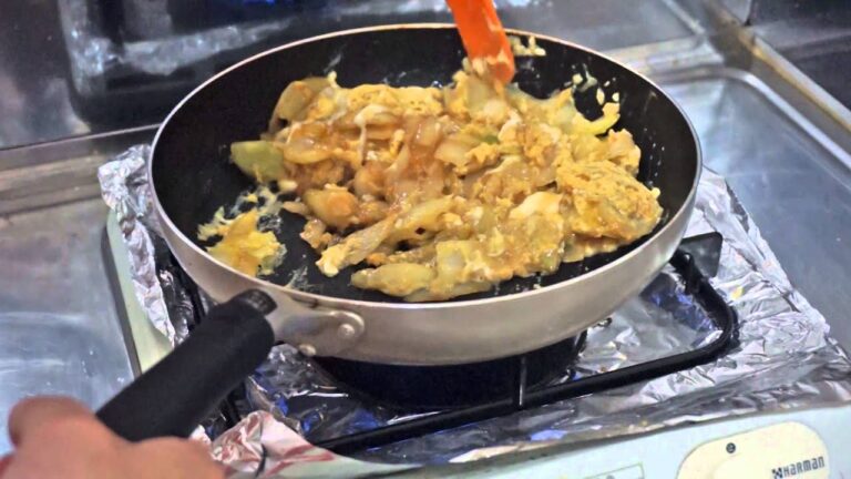 【料理】卵とチーズ、春玉ねぎの炒め物【ニコ生用】