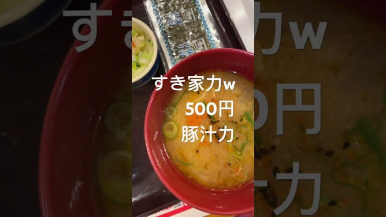 すき家納豆定食に豚汁で500円！安い美味いホームレス力w