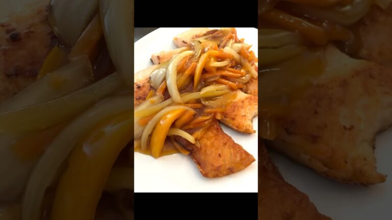 サーモン甘酢あん#ずぼら主婦 #あんかけ #かんたんレシピ