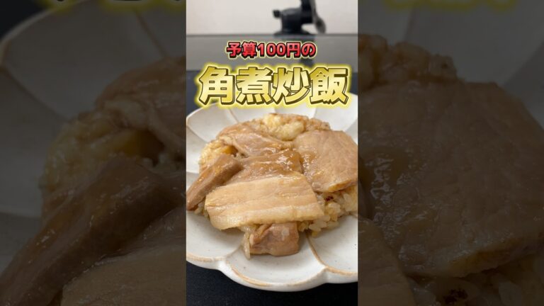 100円で角煮チャーハン作ってみた