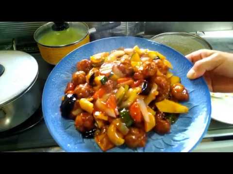 豚こま肉団子酢豚をつくる