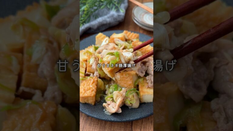 【平日に助かる厚揚げおかず】たっぷりネギがタレと絡む！#ふたりごはん