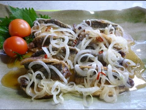 アジの南蛮漬けレシピ人気～ピリッととうがらしをきかせて(^^♪～Horse mackerel marinated with spicy sauce "nanbanzuke”