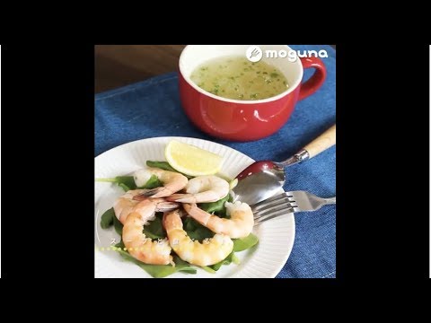 スープと食べる♪ ルッコラと海老の簡単サラダ