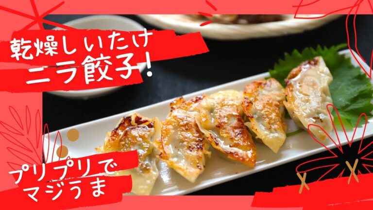 乾燥しいたけとニラで旨みたっぷり！「しいたけとニラの絶品餃子」★北海道★【しぶたの毎日きのこ】厚沢部町！管理栄養士監修！