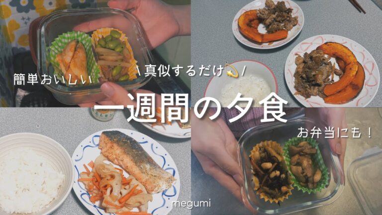 続けられる♩⌇一週間の夕食&取り分けでお弁当にも！ │ 簡単で栄養満点 │ ゆる弁当