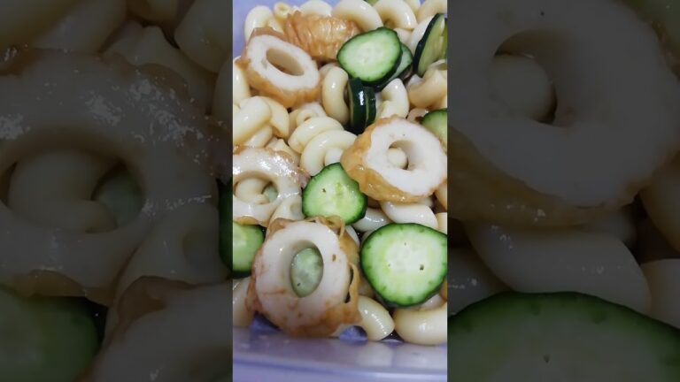 マカロニさっぱりサラダ　ポン酢醤油を入れて和えるだけ　だし醤油　ごま油　砂糖入れても良いです。好みの味で　美味しい