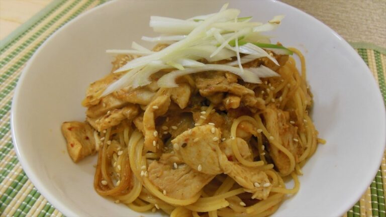 【簡単レシピ】胡麻キムチパスタの作り方【Sesame kimchi pasta】