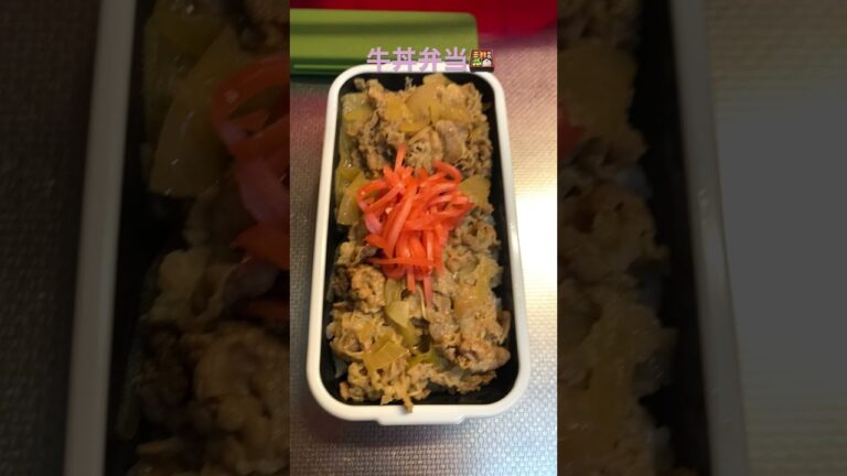 冷凍牛丼３袋使ったお弁当