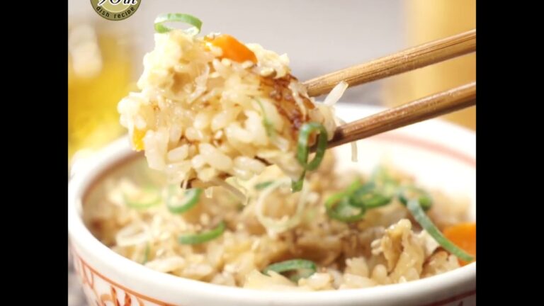 22 炊飯器とお餅で作るほたてえのきだけびん詰中華おこわ【缶詰動画レシピ♪】