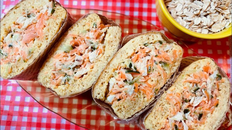オートミールレシピ✨オートミールでサンドイッチ✨✨🥪小麦粉、砂糖不使用👍ダイエットにもおすすめだよ😉