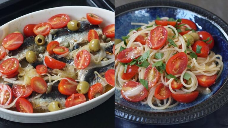 プチトマトとオリーブのマリネソースのレシピ | いわしとじゃがいものオーブン焼き | 冷製パスタ
