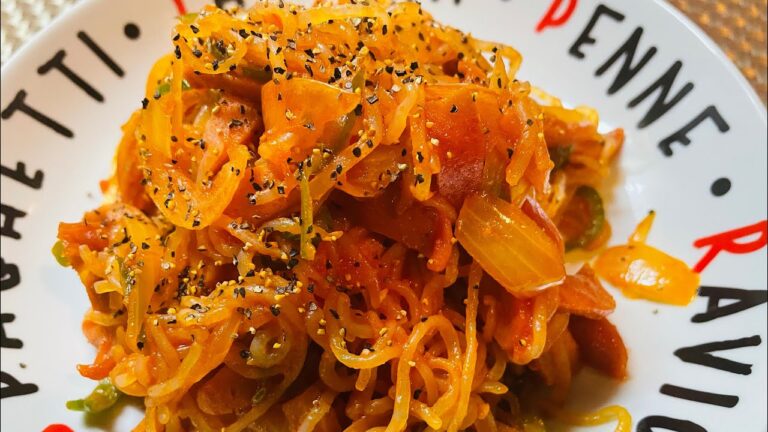 ダイエットしらたきレシピ✨パスタの代わりにしらたきでナポリタン✨✨最高に美味しいからぜひ試してみてね💕💕ダイエットにも良き😉😉😉