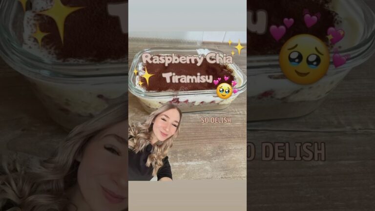 Tiramisu Chia Pudding w Raspberries🥹recipe below⬇️ #healthyeats #mealprep #food