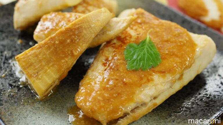 香ばしみそ風味！シャキシャキ食感「丸ごとたけのこ肉詰め」のレシピ・作り方