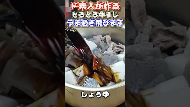 ド素人が作る、とろとろ牛すじ煮込み。うま過ぎ飛びます。 #shorts