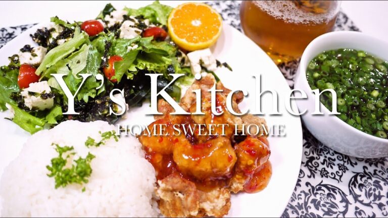 【料理音】鶏チリ＆豆腐と海苔の韓国サラダ＆もずくスープ【早送りなし】