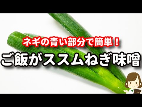 ネギの青い部分があったらこれ作って！白いご飯にピッタリ！『ご飯がススムねぎ味噌』の作り方Green Onion Miso