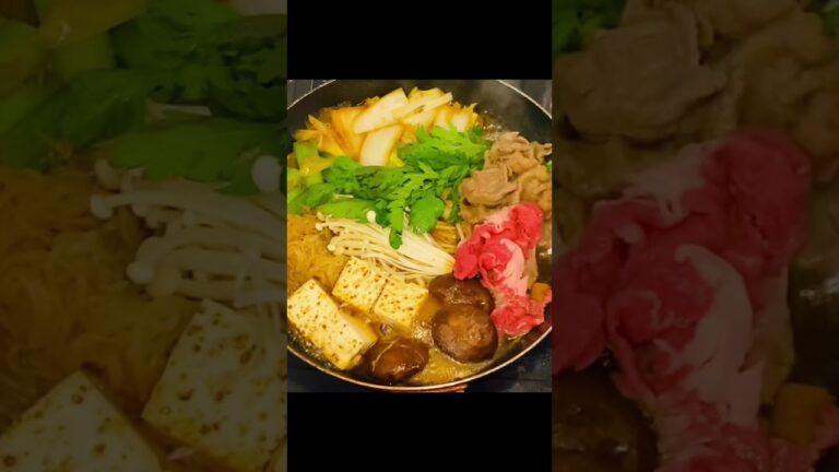 すき焼きと春菊の天ぷら🥰#すき焼き #春菊の天ぷら #すき焼きレシピ