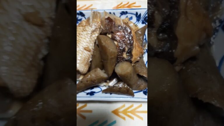 20250331 171610    「我が家の夕食」鯛のアラ煮ゴボウと湯豆腐です。