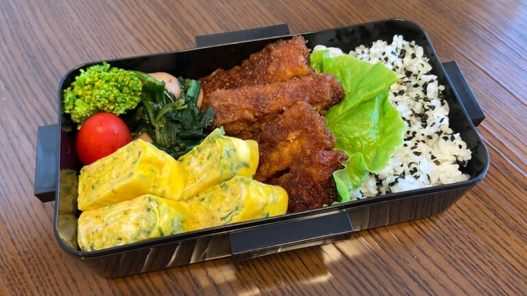 Sauce tonkatsu bento | 【基本のおかず】簡単3品ソースとんかつ弁当 | 愛妻弁当 | Japanese packed lunch