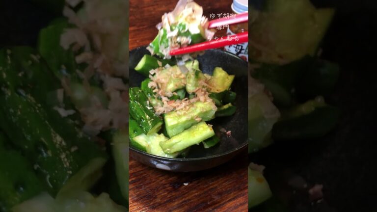 酸っぱ辛い梅胡椒きゅうりを焼酎ハーボールで決めるだけの動画