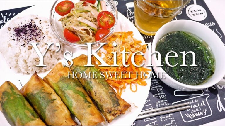 【料理音】ささ身と明太子の春巻き＆春雨の中華サラダ＆ワカメスープ