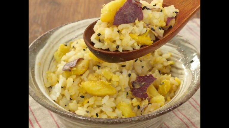 皮ごと丸ごと炊いて混ぜるだけ！さつまいもご飯