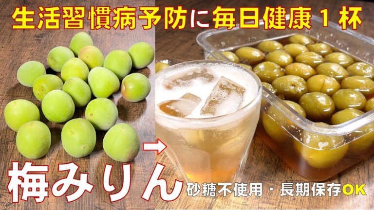 料理人が教える！1日で簡単に作れる！砂糖不使用【梅シロップ漬け】生活習慣病予防に毎日健康１杯！長期保存可能な梅のデザート！
