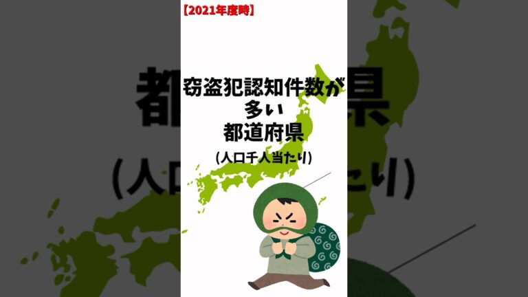 窃盗犯が多い都道府県ランキング