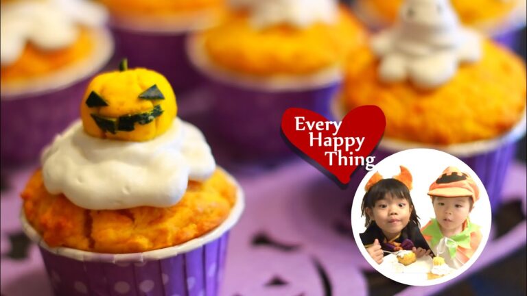 (*´ー`*) Halloween Jack O'Lantern & Ghost Muffins★ハロウィンのマフィン