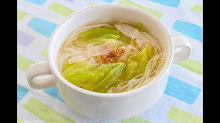 ☆揖保乃糸☆春キャベツとベーコンのそうめんスープ