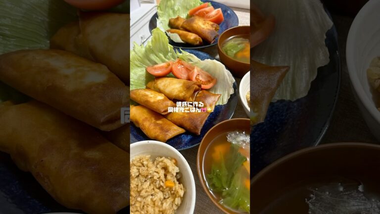 【彼氏に作る夜ごはん】ささみチーズ春巻き#同棲ごはん #夜ごはん #cooking #food #簡単レシピ
