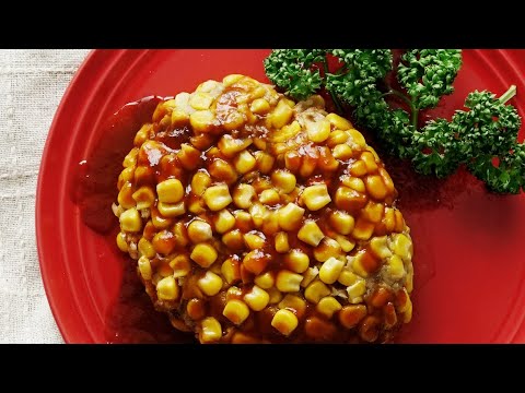 【ひまわり色】チーズインコーンハンバーグ