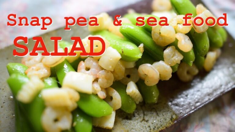 38😻【Cat kitchen】スナップエンドウとシーフードのサラダ "Salad of snap pea & seafood"