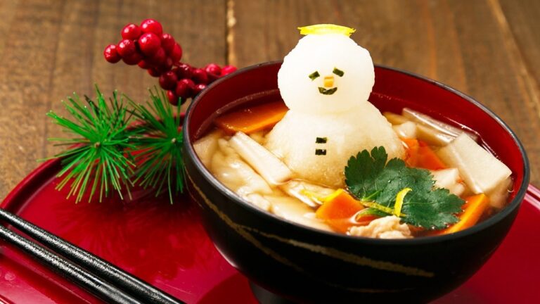 本格なのに簡単！雪だるまアートお雑煮