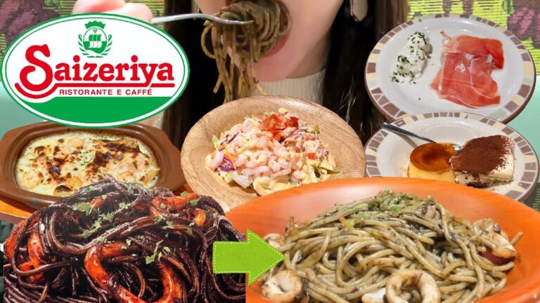 サイゼリヤで食べ放題のつもりでお腹の限界まで食べる！イカ墨パスタがセピアソースに変更？！お味はいかに【スイーツちゃんねるあんみつの食レポ】