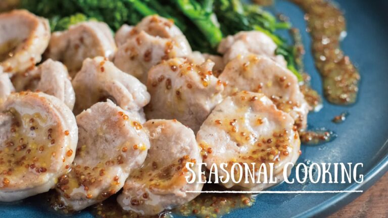 身近な素材で絶品ソースを仕上げる「ポークフィレのソテー、はちみつマスタードソース、菜の花添え」の作り方　|　SEASONAL COOKING