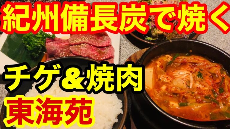 【ひとり焼肉】紀州備長炭で焼く焼肉&チゲ コスパも味も良し！小岩　東海苑